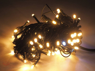 Lampki choinkowe 100 x LED Flash, ciepły biały + flash zimny biały, IP20, 230 V.