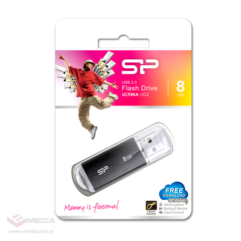 Pendrive Silicon Power ULTIMA U02 8GB plastic Black
