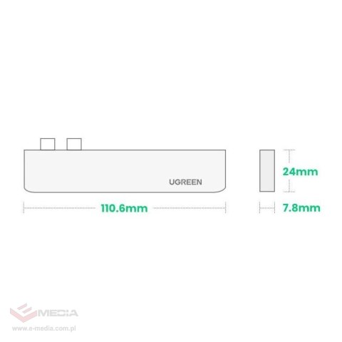 HUB Ugreen 60559 2x USB-C / USB-C PD (Thunderbolt 3, 100W, 4K 60 Hz, 10 Gbps) / HDMI 4K 30 Hz / 3x USB 3.0 do MacBook Pro / Air 