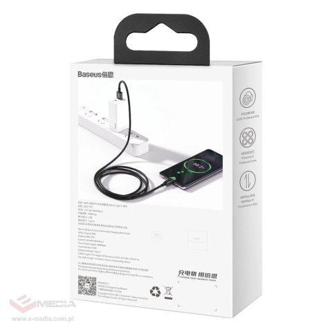 Baseus Superior kabel USB - USB Typ C 66 W (11 V / 6 A) Huawei SuperCharge SCP 2 m czarny (CATYS-A01)