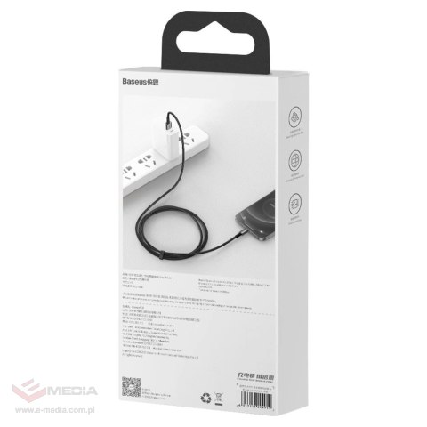 Baseus Tungsten kabel USB - Lightning 2,4 A 2 m czarny (CALWJ-A01)