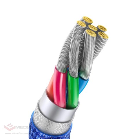 Baseus Crystal Shine Series kabel przewód USB do szybkiego ładowania i transferu danych USB Typ A - USB Typ C 100W 1,2m niebiesk