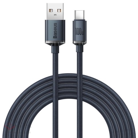 Baseus Crystal Shine Series kabel przewód USB do szybkiego ładowania i transferu danych USB Typ A - USB Typ C 100W 2m czarny (CA
