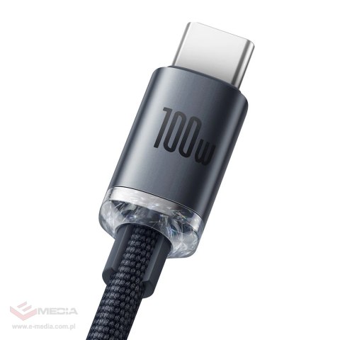 Baseus Crystal Shine Series kabel przewód USB do szybkiego ładowania i transferu danych USB Typ A - USB Typ C 100W 2m czarny (CA
