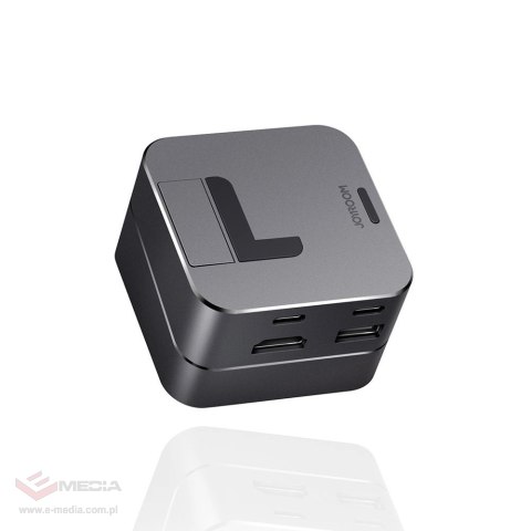 Hub Joyroom S-H121 podstawka USB-C - USB-A 3.0 / RJ45 / HDMI / USB-C / Thunderbolt do MacBook Pro - szary
