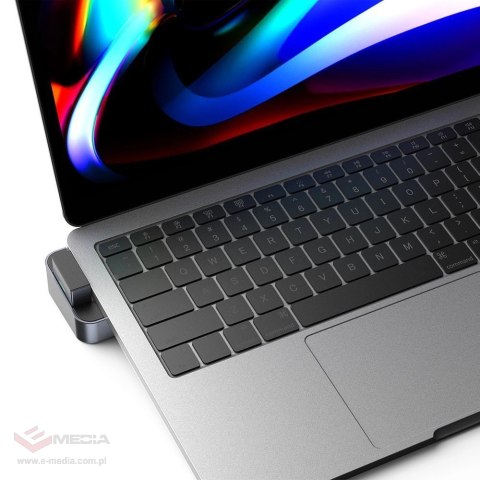 Hub Joyroom S-H121 podstawka USB-C - USB-A 3.0 / RJ45 / HDMI / USB-C / Thunderbolt do MacBook Pro - szary