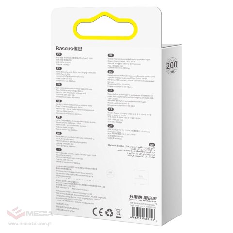 Baseus Dynamic Series kabel USB - USB Typ C 100W 2m biały (CALD000702)