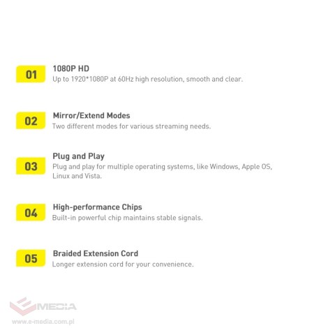 Baseus Lite Series przejściówka adapter HDMI do VGA czarny (WKQX010001)