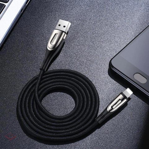 Kabel Joyroom Sharp Series S-M411 USB-A / Lightning 3A 1.2m ze wskaźnikiem ładowania - czarny
