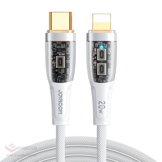 Kabel Joyroom Star-Cloud Series A3 USB-C / Lightning 20W 1.2m z inteligentnym wyłącznikiem - biały