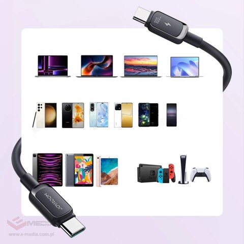 Kabel Joyroom Multi-Color Series A14 USB-C / USB-C 60W 1.2 m - czarny