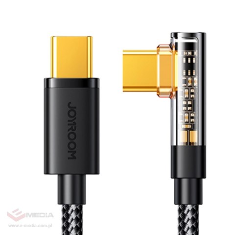 Kabel Joyroom Gaming Cable S-CC100A6 USB-C (kątowy) / USB-C (prosty) 100W 1.2m - czarny