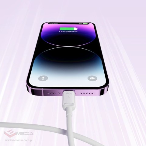 Kabel Joyroom Multi-Color Series A14 USB-C / Lightning 30W 1.2 m - biały