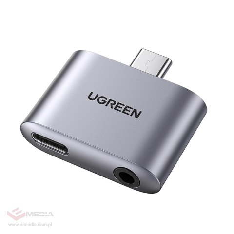 Adapter audio Ugreen CM231 USB-C mini jack 3,5 mm - szary