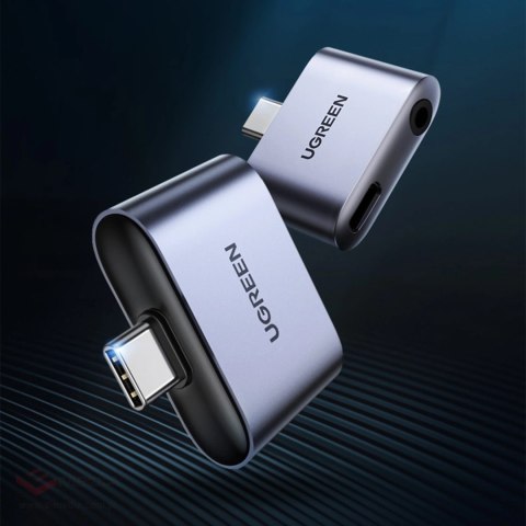 Adapter audio Ugreen CM231 USB-C mini jack 3,5 mm - szary