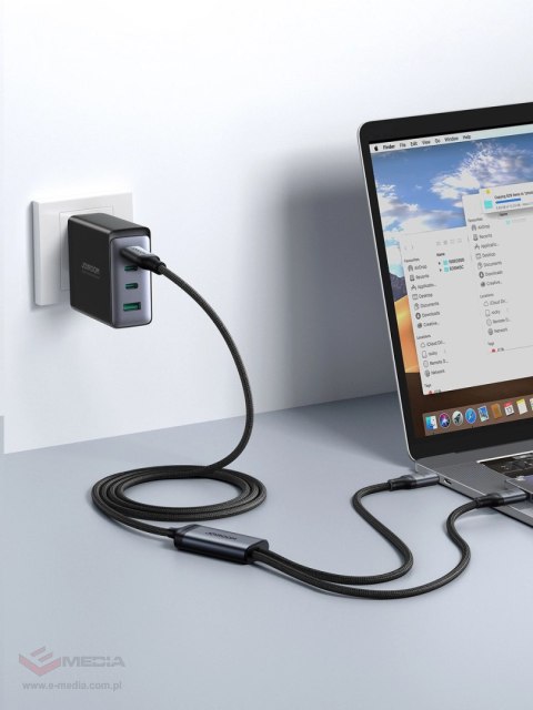 Kabel Joyroom Speedy Series S-A21 2w1 USB-C - USB-C / USB-C 100W 1.5m - czarny