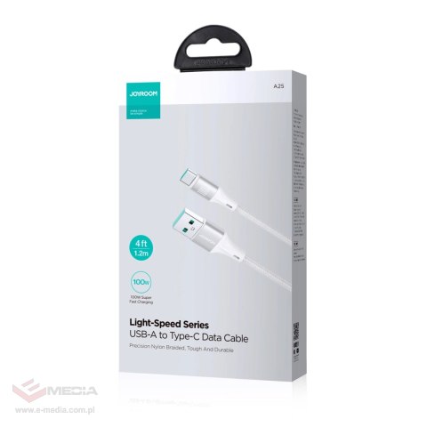 Kabel Joyroom Light-Speed Series S-A25 USB-A / USB-C 100W 1.2m - biały