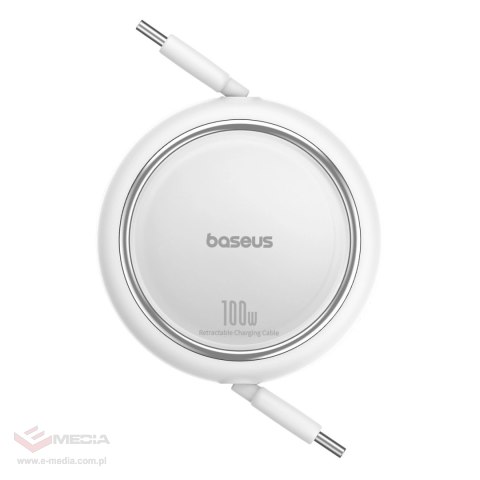 Kabel wysuwany Baseus Free2Draw Mini USB-C - USB-C 100W 1m - biały
