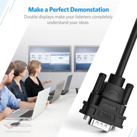 Rozdzielacz VGA Ugreen 40254 1x2 1920x1440 60Hz - czarny