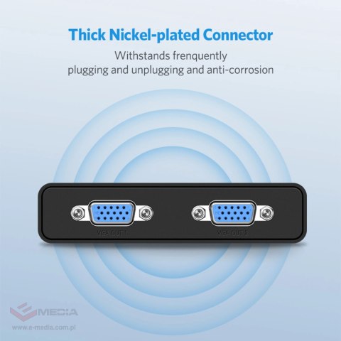 Rozdzielacz VGA Ugreen 40254 1x2 1920x1440 60Hz - czarny