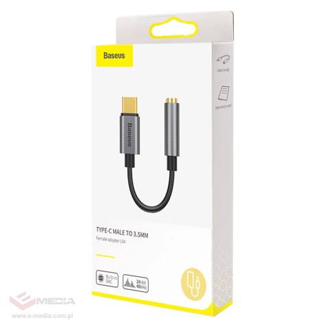 Adapter Baseus L54 do słuchawek USB-C / mini jack 3.5mm DAC 24 bit 48 KHz - szary