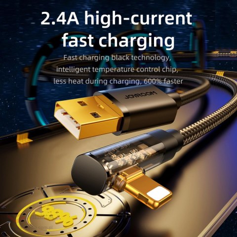 Kabel Joyroom Gaming Cable S-UL012A6 Lightning (kątowy) / USB-A (prosty) 2.4A 1.2 m - niebieski