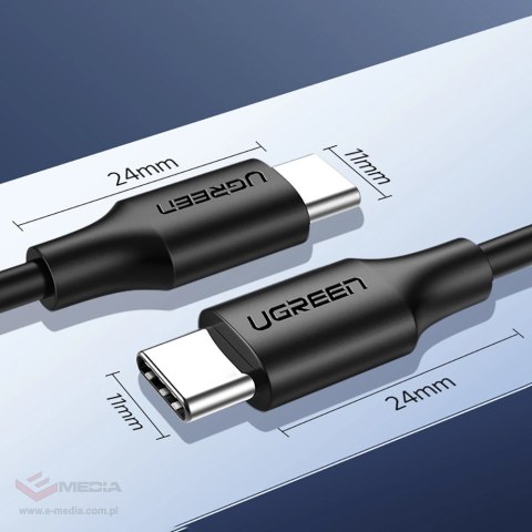 Kabel Ugreen US286 USB-C - USB-C PD QC 3A 480Mb/s 1m - czarny