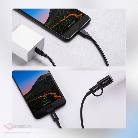 Kabel Ugreen US286 USB-C - USB-C PD QC 3A 480Mb/s 1m - czarny