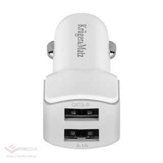 Ładowarka samochodowa Kruger&Matz 2xUSB 3000 mA z funkcją Quick Charge 3.0
