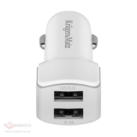 Ładowarka samochodowa Kruger&Matz 2xUSB 3000 mA z funkcją Quick Charge 3.0