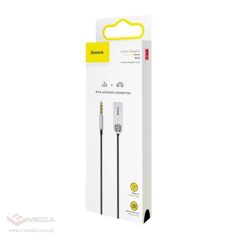 Baseus BA01 odbiornik dźwięku Bluetooth 5.0 kabel adapter audio AUX jack czarny (CABA01-01)