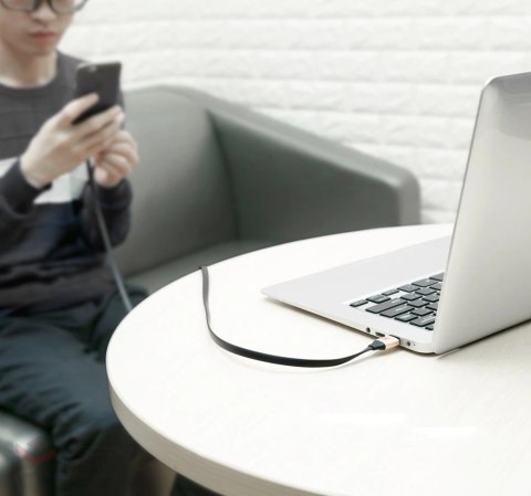 Baseus Nimble płaski kabel przewód USB / USB-C z uchwytem 2A 0,23M czarny (CATMBJ-01)