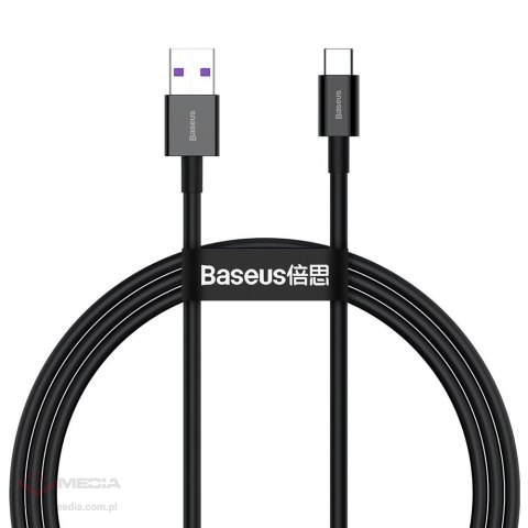 Baseus Superior kabel USB - USB Typ C 66 W (11 V / 6 A) Huawei SuperCharge SCP 1 m czarny (CATYS-01)