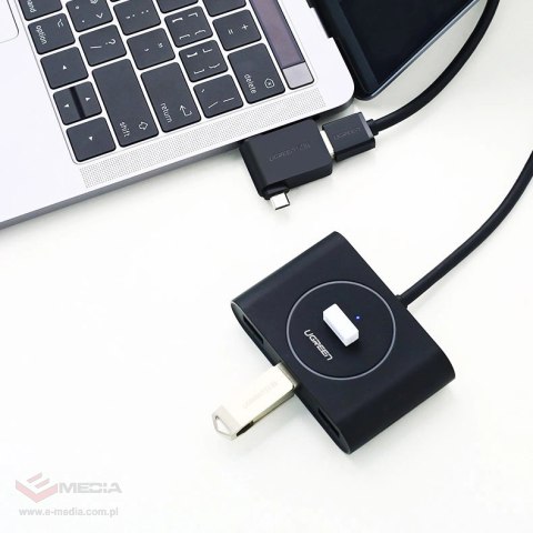 Ugreen adapter przejściówka OTG USB USB 3.2 Gen 1 (5Gbps) - USB Typ C / micro USB czarny (30453)