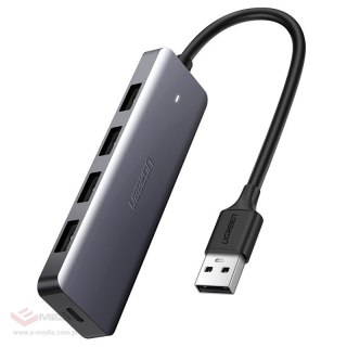 Adapter 4w1 UGREEN Hub USB do 4x USB 3.0 + USB-C CM219(szary)