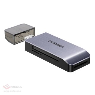 Adapter USB 4 w 1 UGREEN czytnik kart SD + microSD CM180(srebrny)