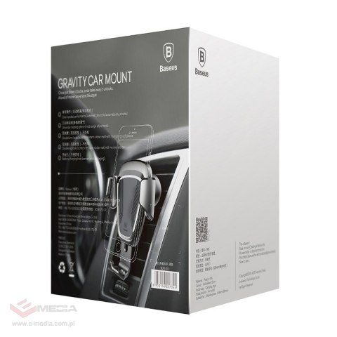 Uchwyt samochodowy BASEUS Gravity Car Mount na kratkę (czarny)