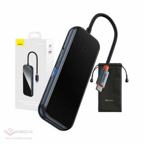 Hub BASEUS 4-portowy USB-C (ciemnoszara)