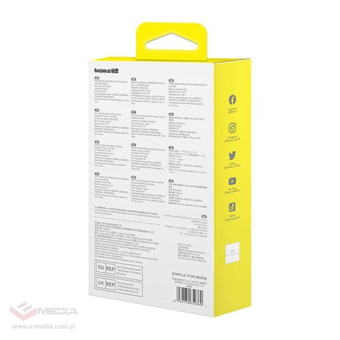 Adapter Baseus USB-C do DisplayPort 1,5m (czarny)