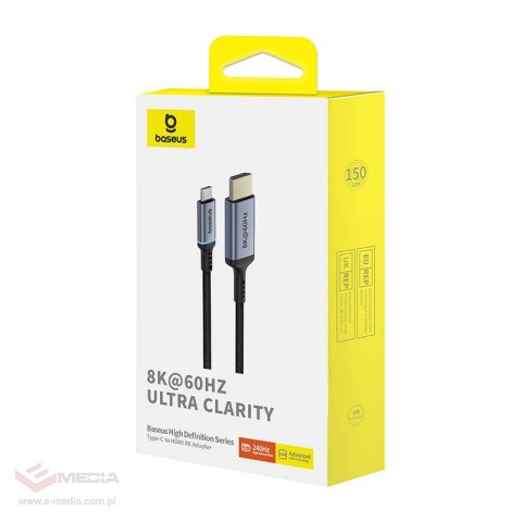 Adapter Baseus USB-C do HDMI High Definition 1.5m (czarny)