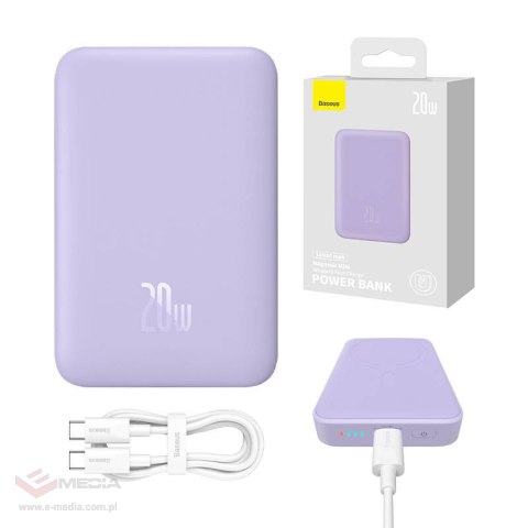 Powerbank BASEUS Magnetic Mini 10000mAh 20W MagSafe (fioletowy)