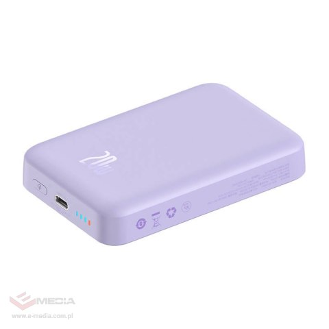 Powerbank BASEUS Magnetic Mini 10000mAh 20W MagSafe (fioletowy)