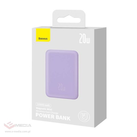 Powerbank BASEUS Magnetic Mini 10000mAh 20W MagSafe (fioletowy)