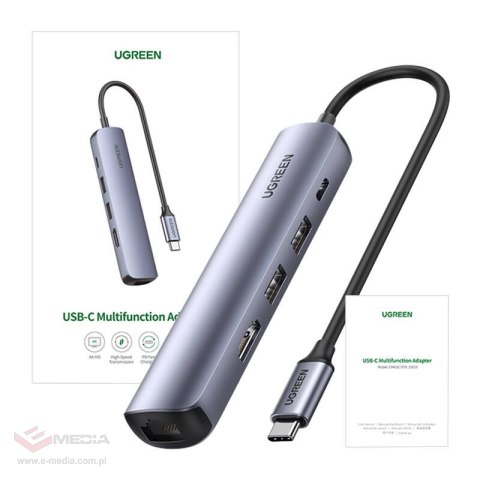 Hub UGREEN Revodok CM418 5w1 (szary)