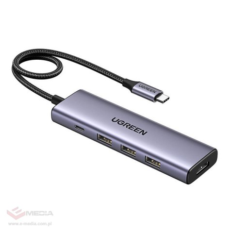 Hub UGREEN Revodok CM511 6w1 USB-C HDMI PD 100W (szary)