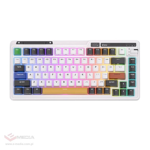 Bezprzewodowa klawiatura mechaniczna Royal Kludge KZZI K75 pro RGB, Moment Switch (czarno-biała) (QWERTY)