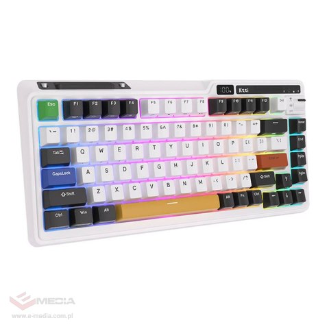 Bezprzewodowa klawiatura mechaniczna Royal Kludge KZZI K75 pro RGB, Moment Switch (czarno-biała) (QWERTY)