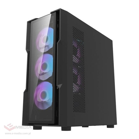 Obudowa komputerowa DARKFLASH DK431 Glass + 4 wentylatory RGB (czarna)