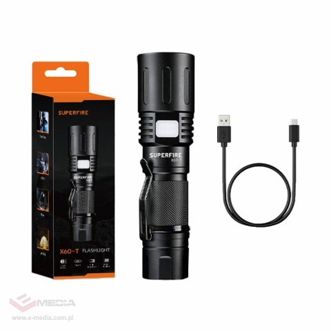 Latarka SUPERFIRE X60-T 1500lm USB