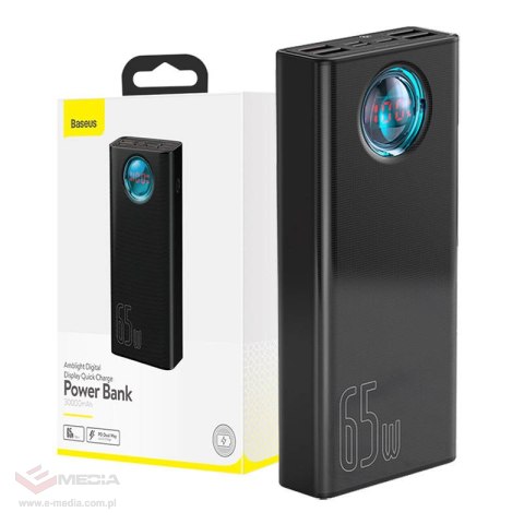 Powerbank BASEUS Amblight 30000mAh 65W 4xUSB USB-C (czarny)
